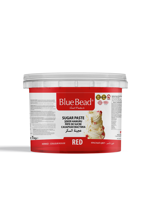 ŞEKER HAMURU KIRMIZI 1 KG A++ KALİTE BLUE BEAD