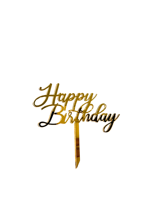 HAPPY BİRTHDAY GOLD PLEKSİ PASTA SÜSÜ AA+ KALİTE