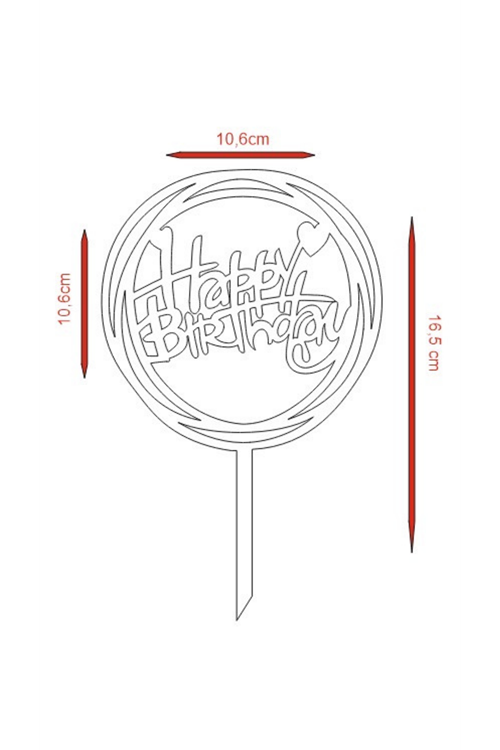 HAPPY BİRTHDAY GOLD PLEKSİ PASTA SÜSÜ AA+ KALİTE YUVARLAK