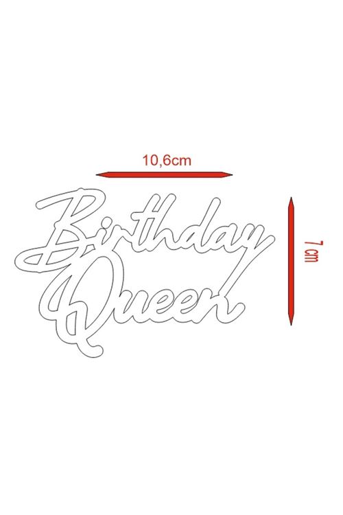 BİRTHDAY QUEEN GOLD PLEKSİ PASTA SÜSÜ AA+ KALİTE