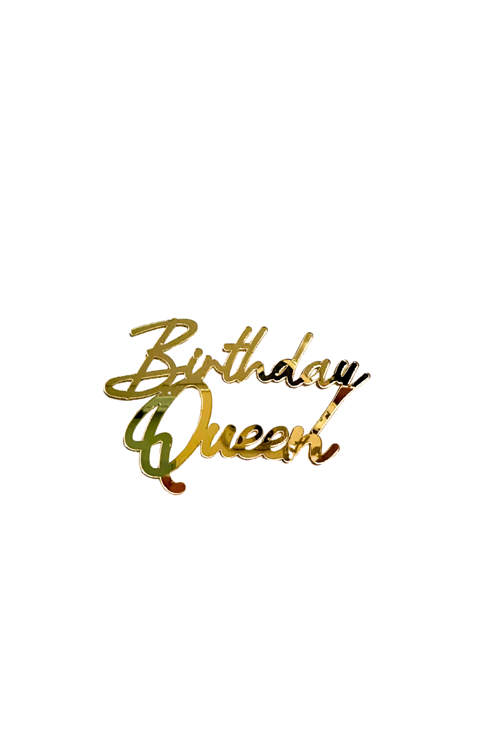 BİRTHDAY QUEEN GOLD PLEKSİ PASTA SÜSÜ AA+ KALİTE