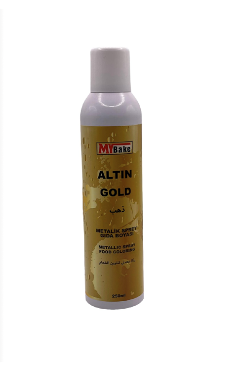 GOLD METALİK SPREY BOYA 250 ML GIDA BOYASI MY BAKE