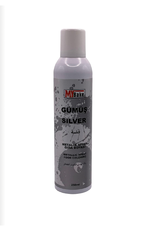 GÜMÜŞ METALİK SPREY BOYA 250 ML GIDA BOYASI MY BAKE