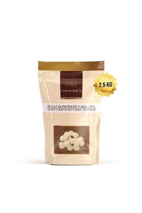 BEYAZ KONFİSERİ PARA PUL ÇİKOLATA 2.5 KG COCOMEKS