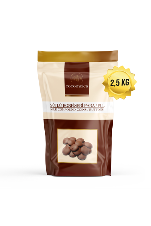 SÜTLÜ KONFİSERİ PARA PUL ÇİKOLATA 2.5 KG COCOMEKS