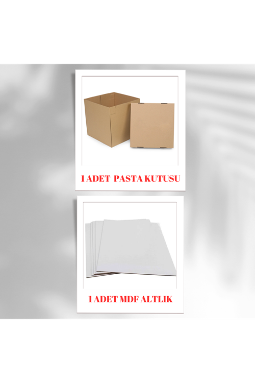 20X20X20 ESMER PASTA KUTUSU VE MDF PASTA ALTLIĞI TAKIM 1' ER ADET
