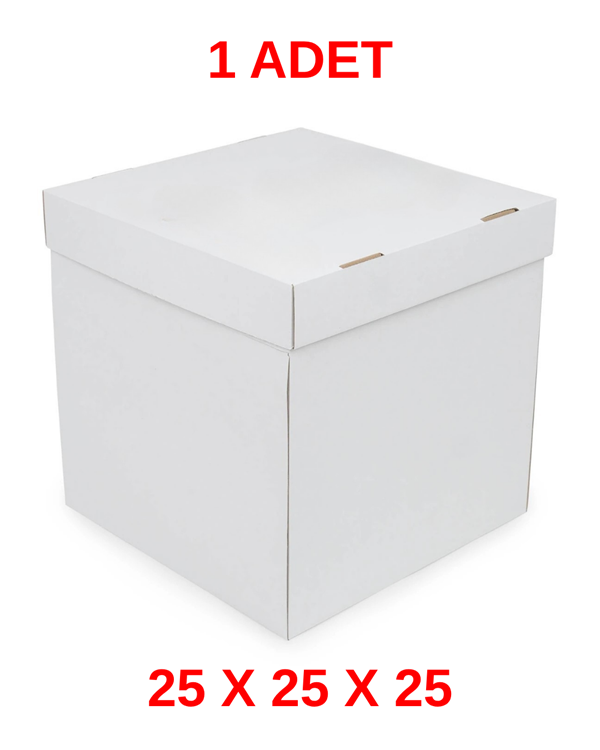 25 X 25 X 25 BEYAZ PASTA TAŞIMA KUTUSU KRAFT BUTİK PASTA KUTUSU