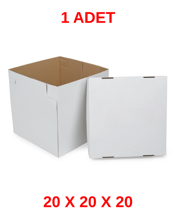 20 X 20 X 20 BEYAZ PASTA TAŞIMA KUTUSU KRAFT BUTİK PASTA KUTUSU